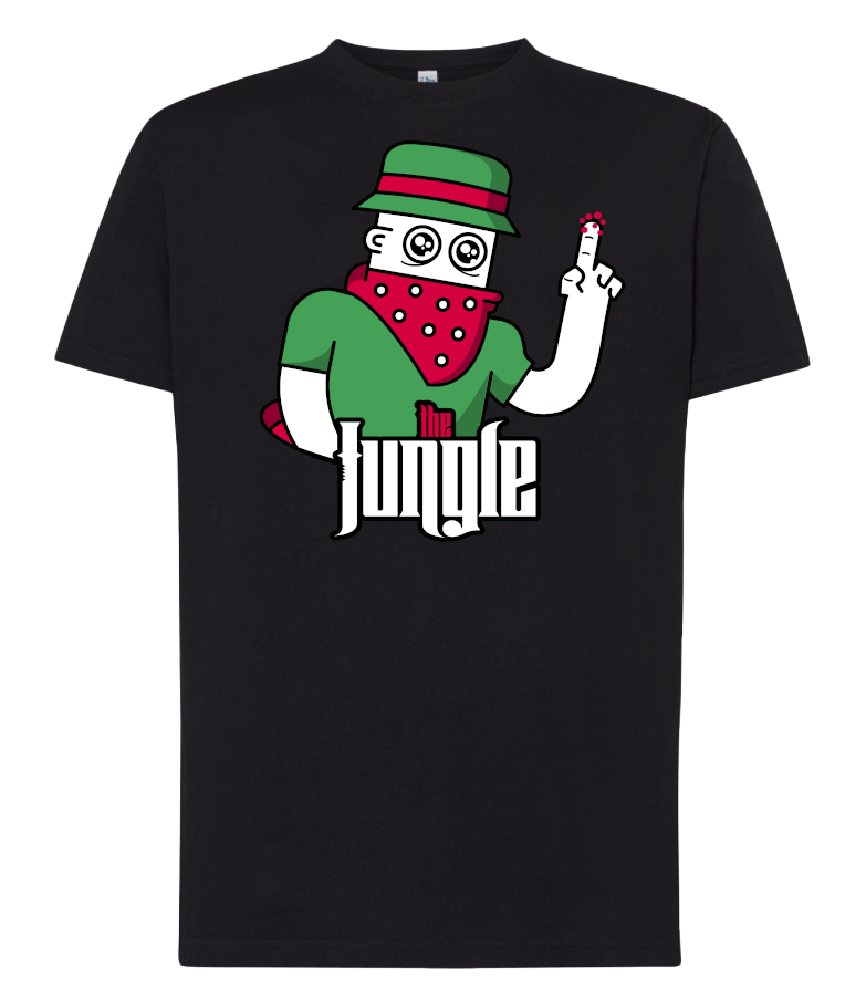 camiseta humano the jungle negra